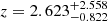 Mathematical equation: $ z=2.623_{-0.822}^{+2.558} $