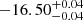 Mathematical equation: $ -16.50^{+0.04}_{-0.04} $