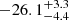 Mathematical equation: $ -26.1^{+3.3}_{-4.4} $