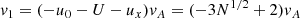 Mathematical equation: $$ \begin{aligned} v_{1} = (-u_{0} - U -u_{x})v_{A} = (-3N^{1/2} + 2)v_{A} \end{aligned} $$