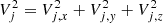 Mathematical equation: $ V_{j}^{2} = V_{j,x}^{2}+V_{j,y}^{2}+V_{j,z}^{2} $