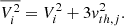 Mathematical equation: $$ \begin{aligned} \overline{V_{i}^{2}} = V_{i}^{2} + 3v_{th,j}^{2} .\end{aligned} $$