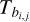 Mathematical equation: ${T_{{b_{i,j}}}}$