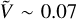 Mathematical equation: $\tilde V \sim 0.07$