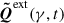 Mathematical equation: $ \boldsymbol{\tilde Q}^\mathrm{{ext}}(\gamma, t) $