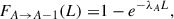 Mathematical equation: $$ \begin{aligned} F_{A \rightarrow A-1} (L) =&1 - e^{-\lambda _A L},\end{aligned} $$