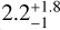 Mathematical equation: $\[2.2_{-1}^{+1.8}\]$