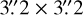 Mathematical equation: $\[3^{\prime\prime}_\cdot2 \times 3^{\prime\prime}_\cdot2\]$