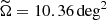 Mathematical equation: $ \widetilde{\Omega}=10.36\,\mathrm{deg^2} $
