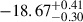 Mathematical equation: $ {-18.67}_{-0.30}^{+0.41} $