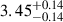 Mathematical equation: $ {3.45}_{-0.14}^{+0.14} $