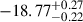 Mathematical equation: $ {-18.77}_{-0.22}^{+0.27} $