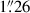 Mathematical equation: $ 1{{\overset{\prime\prime}{.}}}26 $