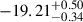 Mathematical equation: $ {-19.21}_{-0.34}^{+0.50} $