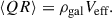 Mathematical equation: $$ \begin{aligned} \langle QR \rangle = \rho _{\text{gal}} V_{\text{eff}} . \end{aligned} $$