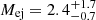 Mathematical equation: $ M_{\mathrm{ej}} = 2.4^{+1.7}_{-0.7} $