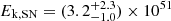 Mathematical equation: $ E_{\mathrm{k,SN}} = (3.2^{+2.3}_{-1.0}) \times 10^{51} $