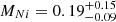 Mathematical equation: $ M_{Ni} = 0.19^{+0.15}_{-0.09} $