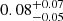 Mathematical equation: $ 0.08^{+0.07}_{-0.05} $