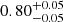 Mathematical equation: $ 0.80^{+0.05}_{-0.05} $