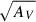 Mathematical equation: $ \sqrt{A_V} $