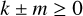 Mathematical equation: $\[k \pm m \geq 0\]$