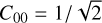 Mathematical equation: $\[C_{00}=1 / \sqrt{2}\]$