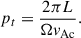 Mathematical equation: $$ \begin{aligned} \begin{aligned} p_t = \frac{2 \pi L}{\Omega v_{\rm {Ac}}}. \end{aligned} \end{aligned} $$