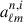 Mathematical equation: $ a^{n,i}_{\ell m} $