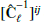 Mathematical equation: $ \mathbf{[\hat{C}}^{-1}_{\mathit{\ell}}]^{\mathit{ij}} $