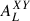 Mathematical equation: $ A^{XY}_{L} $