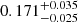 Mathematical equation: $ 0.171^{+0.035}_{-0.025} $