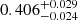 Mathematical equation: $ 0.406^{+0.029}_{-0.024} $
