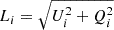 Mathematical equation: $ L_i = \sqrt{U_i^2+Q_i^2} $