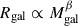 Mathematical equation: $ R_{\mathrm{gal}}\propto M_{\mathrm{gal}}^{\beta} $