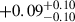 Mathematical equation: $ +0.09^{+0.10}_{-0.10} $