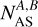 Mathematical equation: $N_{{\rm{AS}}}^{A,B}$