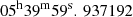 Mathematical equation: $ 05^\mathrm{h}39^\mathrm{m}59^\mathrm{s}.\,937192 $