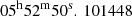 Mathematical equation: $ 05^\mathrm{h}52^\mathrm{m}50^\mathrm{s}.\,101448 $