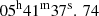 Mathematical equation: $ 05^\mathrm{h}41^\mathrm{m}37^\mathrm{s}.\,74 $