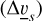 Mathematical equation: $\left( {\Delta {{\underline v }_s}} \right)$
