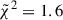 Mathematical equation: $ \tilde{\chi}^2 = 1.6 $