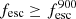 Mathematical equation: $ {f_{\mathrm{esc}}} \ge {f_{\mathrm{esc}}^{900}} $