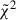 Mathematical equation: $ \tilde{\chi}^2 $