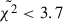 Mathematical equation: $ \tilde{\chi^2} < 3.7 $