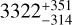 Mathematical equation: $\[3322_{-314}^{+351}\]$