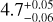 Mathematical equation: $\[4.7_{-0.06}^{+0.05}\]$