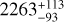 Mathematical equation: $\[2263_{-93}^{+113}\]$