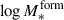 Mathematical equation: $ \log{M_{*}^{\mathrm{form}}} $