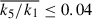 Mathematical equation: $ \overline{k_5/k_1}\le0.04 $